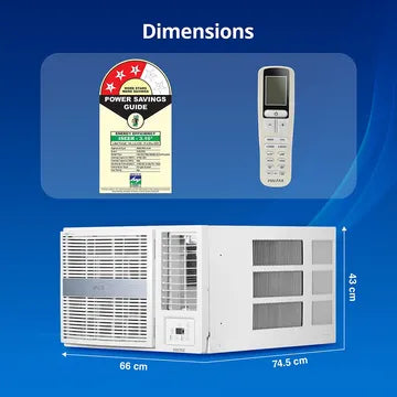 VOLTAS.5 Ton 3 Star, Inverter Window AC (Copper, 2-in-1 Adjustable Mode, 2023 Model,183V Vertis Pearl, White)