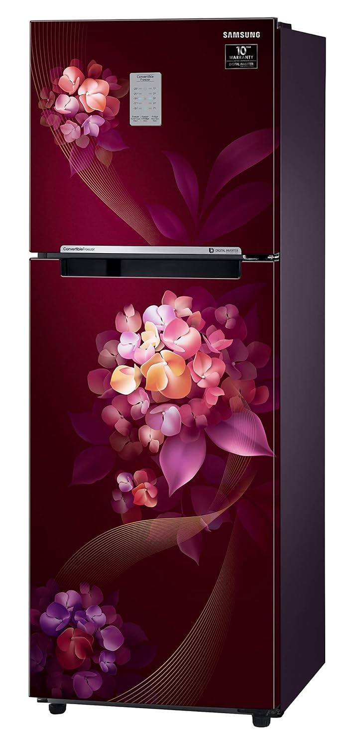 Samsung 236L 2 Star Inverter Frost-Free Convertible 3 In 1 Double Door Refrigerator Appliance (RT28C3732HT/HL,Hydrangea Plum)1