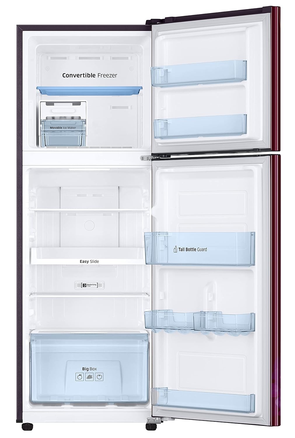 Samsung 236L 2 Star Inverter Frost-Free Convertible 3 In 1 Double Door Refrigerator Appliance (RT28C3732HT/HL,Hydrangea Plum)1