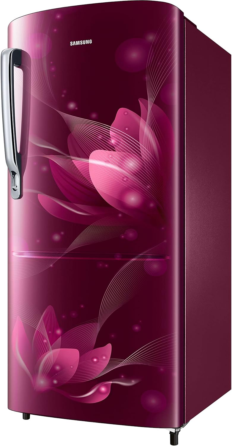 Samsung 183 L, 2 Star, Digital Inverter, Direct-Cool Single Door Refrigerator (RR20C2712R8/NL, Blooming Saffron Red)