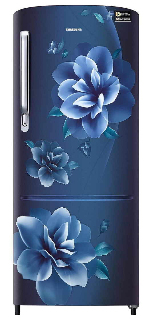 Samsung 223L 3 Star Inverter Direct-Cool Single Door Refrigerator Appliance (RR24C2723CU/NL,Camellia Blue)
