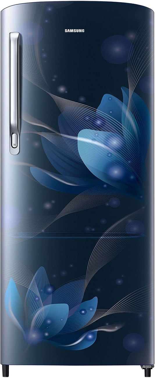 Samsung 183 L, 2 Star, Digital Inverter, Direct-Cool Single Door Refrigerator (RR20C2712U8/NL, Blooming Saffron Blue)