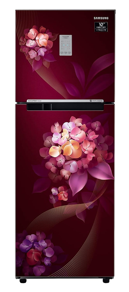Samsung 236L 2 Star Inverter Frost-Free Convertible 3 In 1 Double Door Refrigerator Appliance (RT28C3732HT/HL,Hydrangea Plum)1