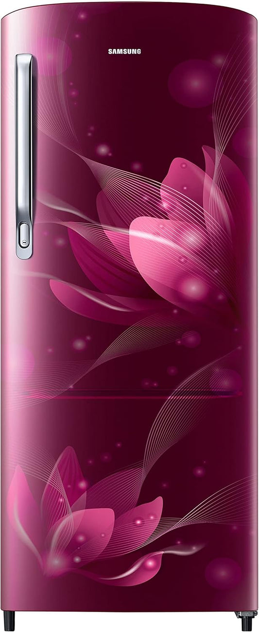 Samsung 183 L, 2 Star, Digital Inverter, Direct-Cool Single Door Refrigerator (RR20C2712R8/NL, Blooming Saffron Red)